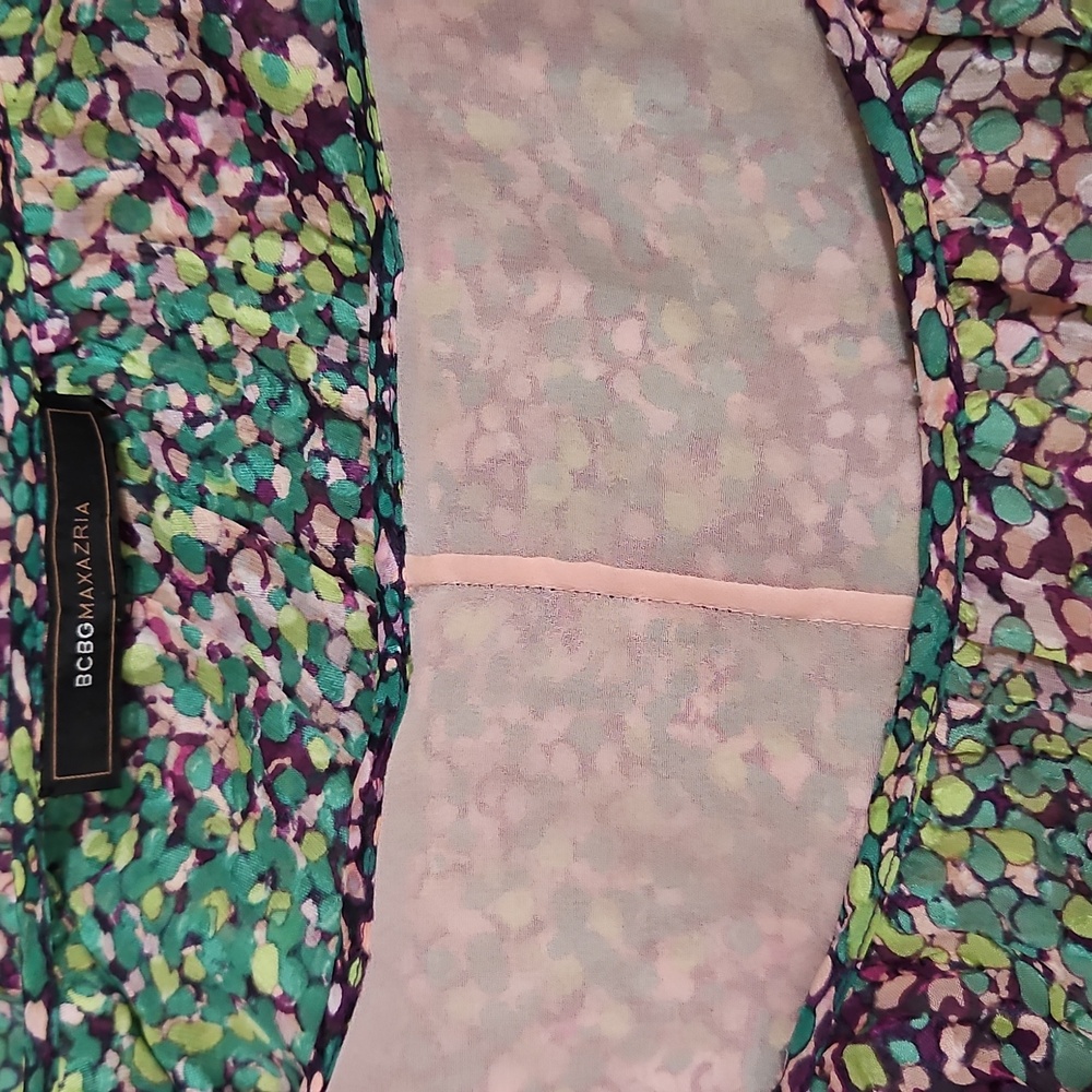 BCBGMaxAzria 100% Silk Long Split Sleeve Tunic Top - Picture 11 of 16